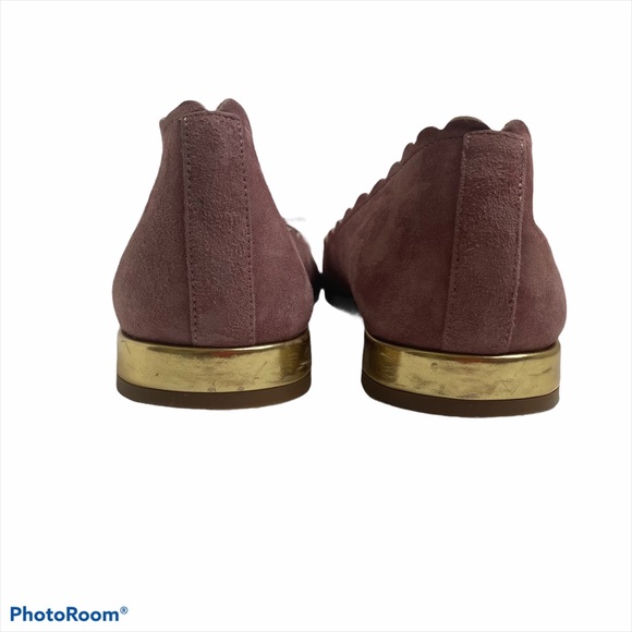 Kate Spade Murray Suede Scalloped Pearl Tie Flats - Picture 8 of 10